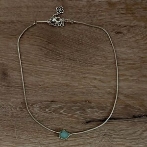 Kendra Scott Gold Necklace with Mint Green Pendant